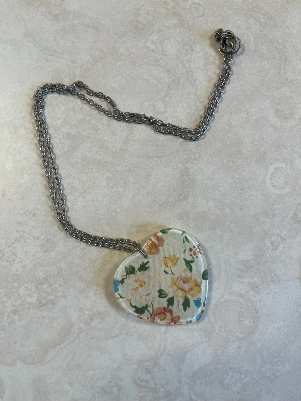 Floral Heart Pendant Necklace